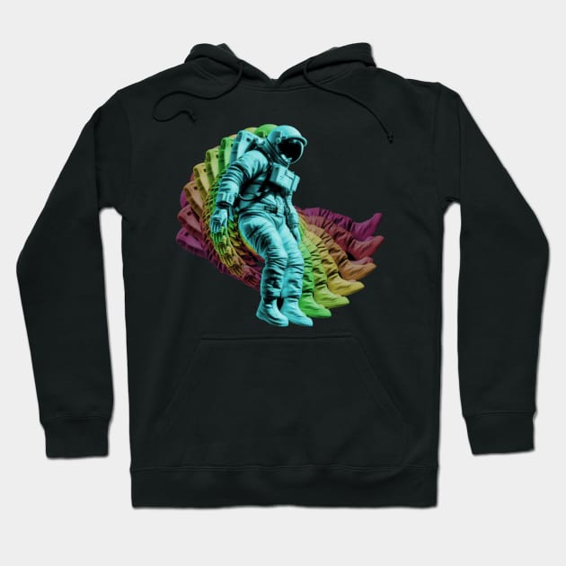 Rainbow Astronaut Psychedelic Swirl Hoodie by Trippycollage